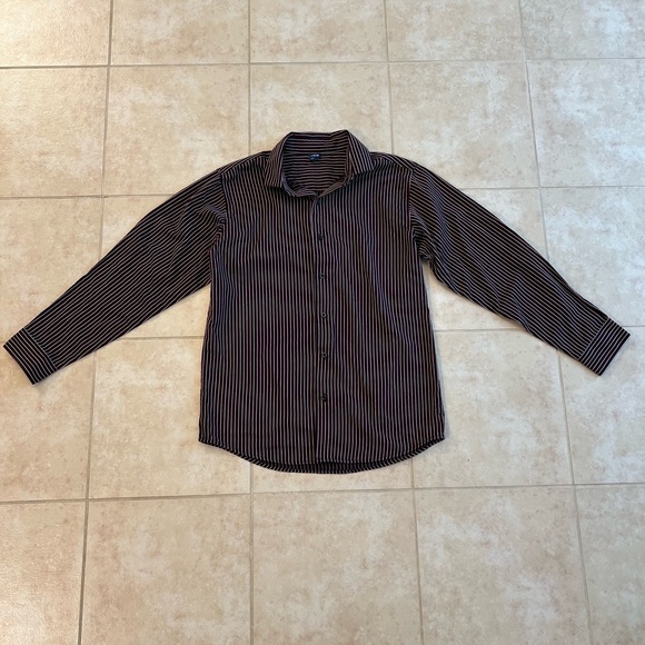 Other - Boys 14/16 Black and Red Stripe Button Up Dress Shirt